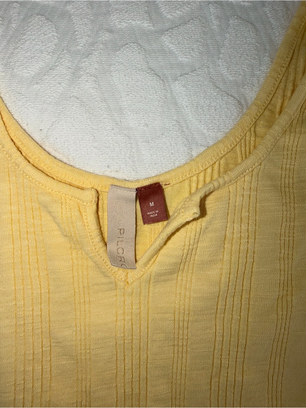Pilcro Yellow Ribbed Scoop Tank Top - Picture 2 of 5